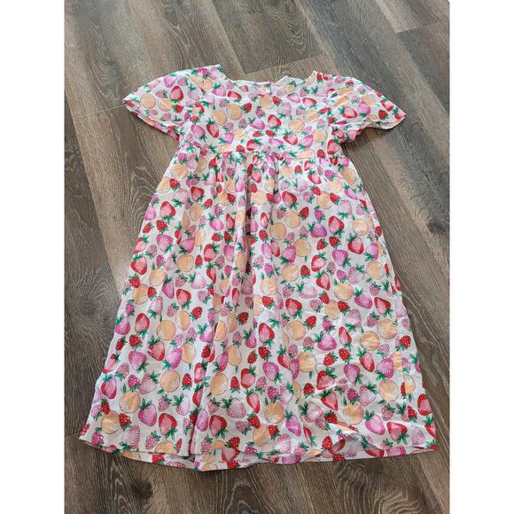 H&M Girls Strawberry Orange Fruit Dress size 10 Short Sleeve #8 - Picture 1 of 3